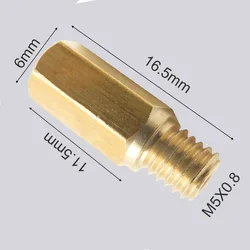 Motorcycle Carburetor Main Jet 5mmx0.8 Thread Hexagon Brass Injector Nozzle for Keihin OKO KOSO PE PWK Carburettor Size 140-200