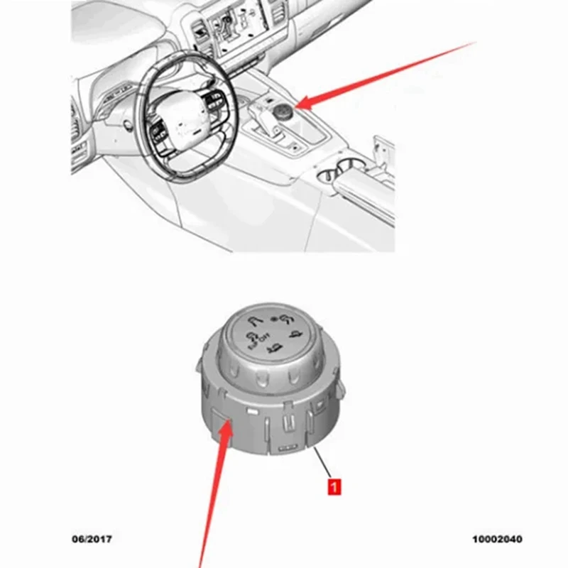 98113880VD Car Rotary Wheel Switch for Peugeot 3008 4008 5008 for Citroen C3 Berlingo 98052503 96784282ZD 10094263