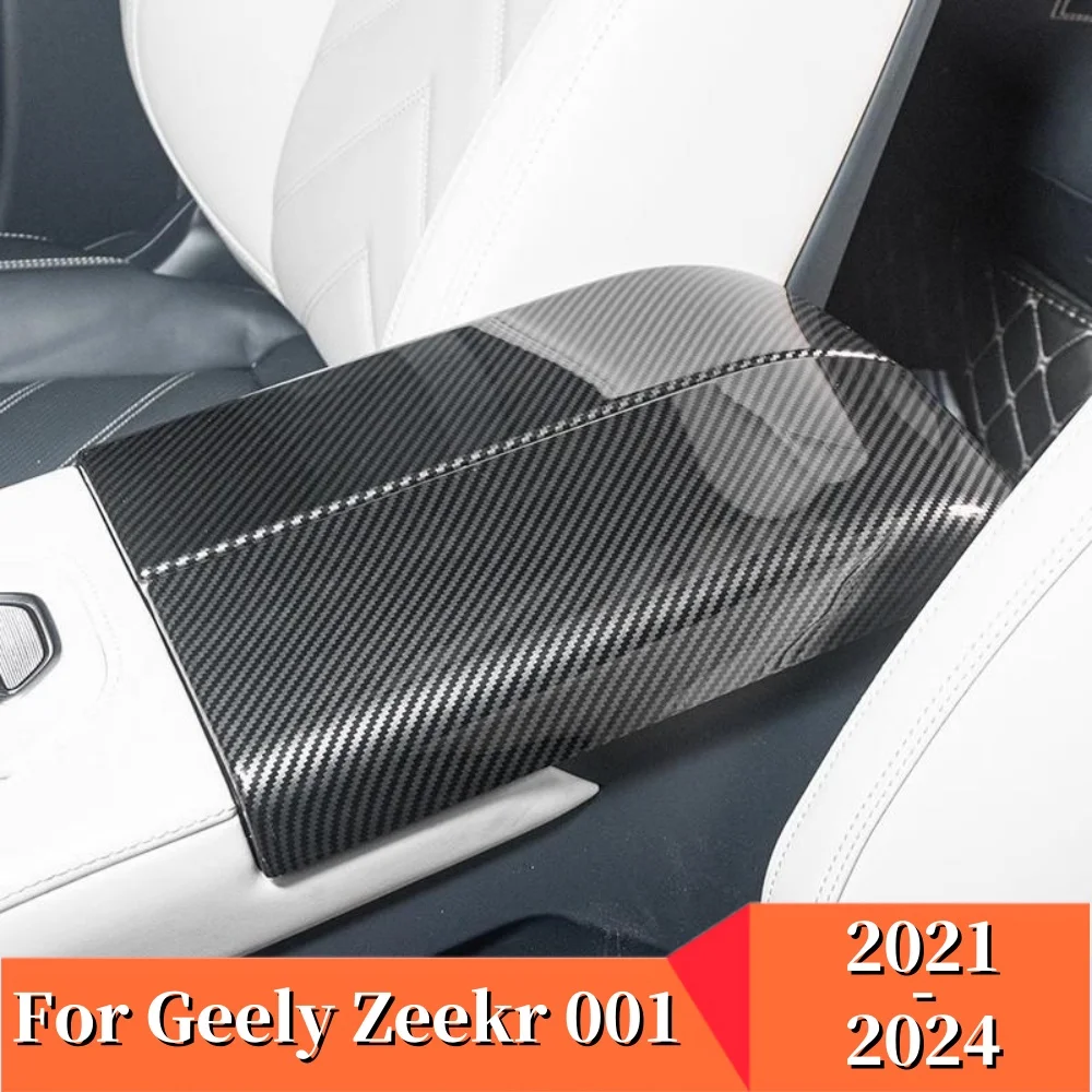 

For Geely Zeekr 001 2021-2024 ABS Carbon fiber Sticker Car Armrest Storage Box Frame Anti-Hit Scratch Trim Cover Accessories