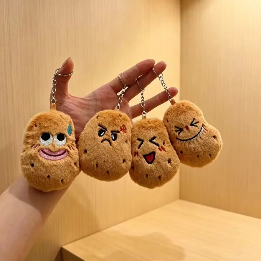 New Cute Emoji Bag Potato Pendant Cartoon Plush Doll Potato Keychain Fun Bag Decoration Gift