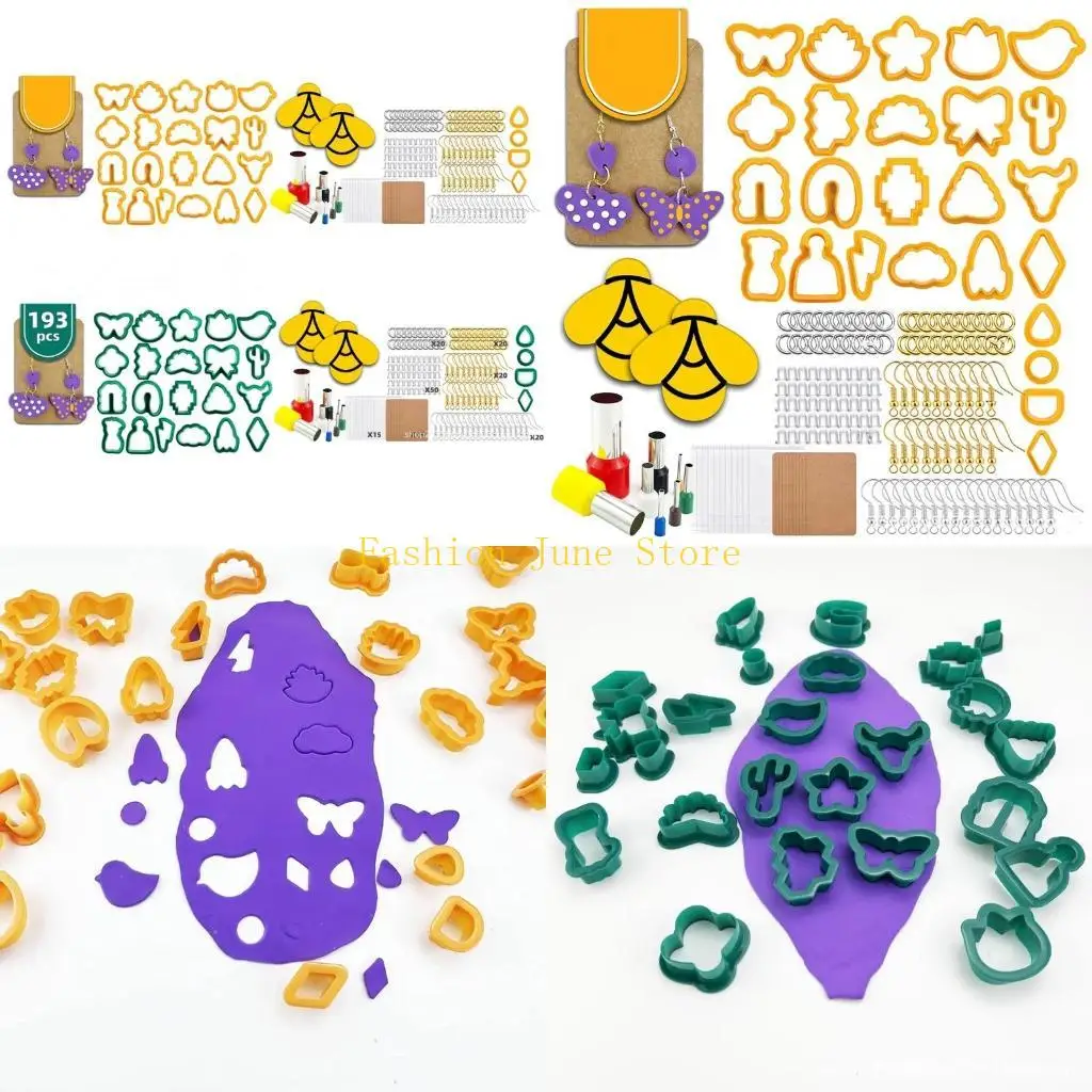 N5KA 193Pcs Polymer Clay Cutter Clay Cutter Tools for Polymer Clay Jewelry Making