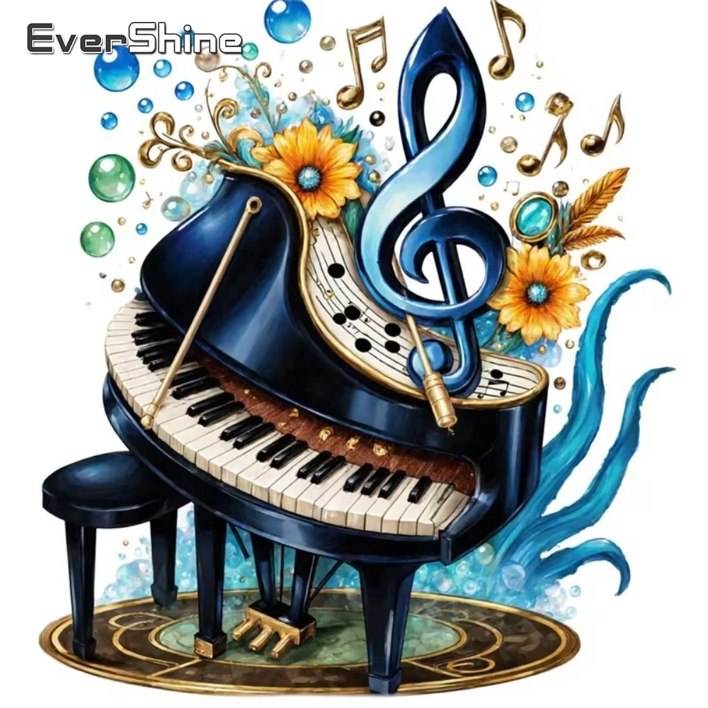 EverShine DIY Diamantmalerei Klavierbild Strass-Mosaik Blume Geeignet für Anfänger Stickerei Landschaft Einzigartiges Geschenk