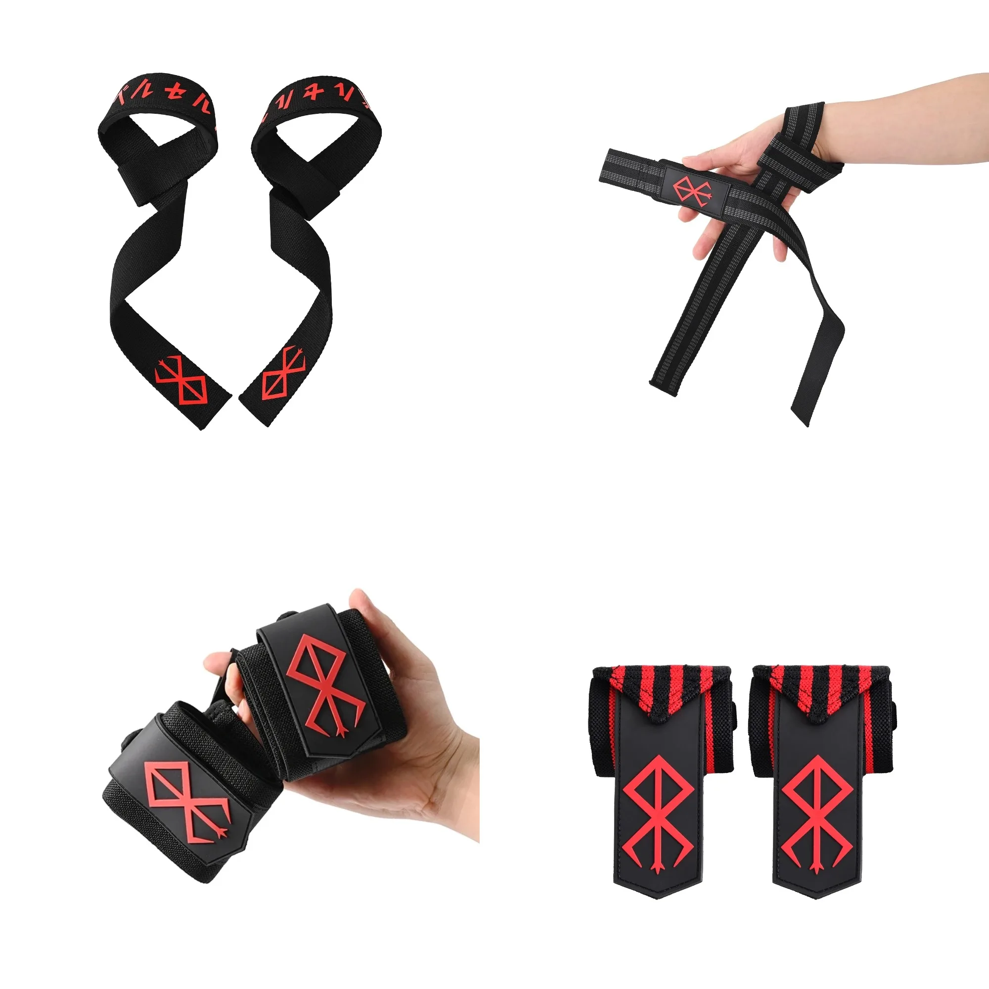 Gym Anime Sport Gewichtheben Handgelenkbandagen, Berserker-Armbandunterstützung, robuste Trainings-Hebegurte, Powerlifting