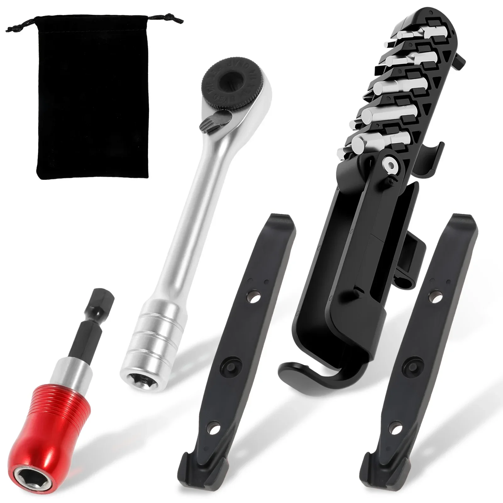 

Mini Ratchet Wrench Tool Set Socket Screwdriver Bit Driver Quick Release Two Way Ratchet Wrench Hand Repair Tool for Tight Space