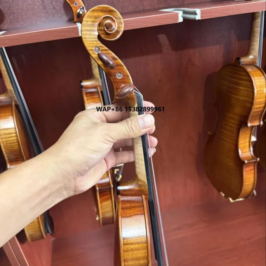 Aged  Wood Dried Over 15 Years 4/4  Handmade Violin Sweet Sound Good Grain Solid Spruce and Maple  Made by Experienced Luthier