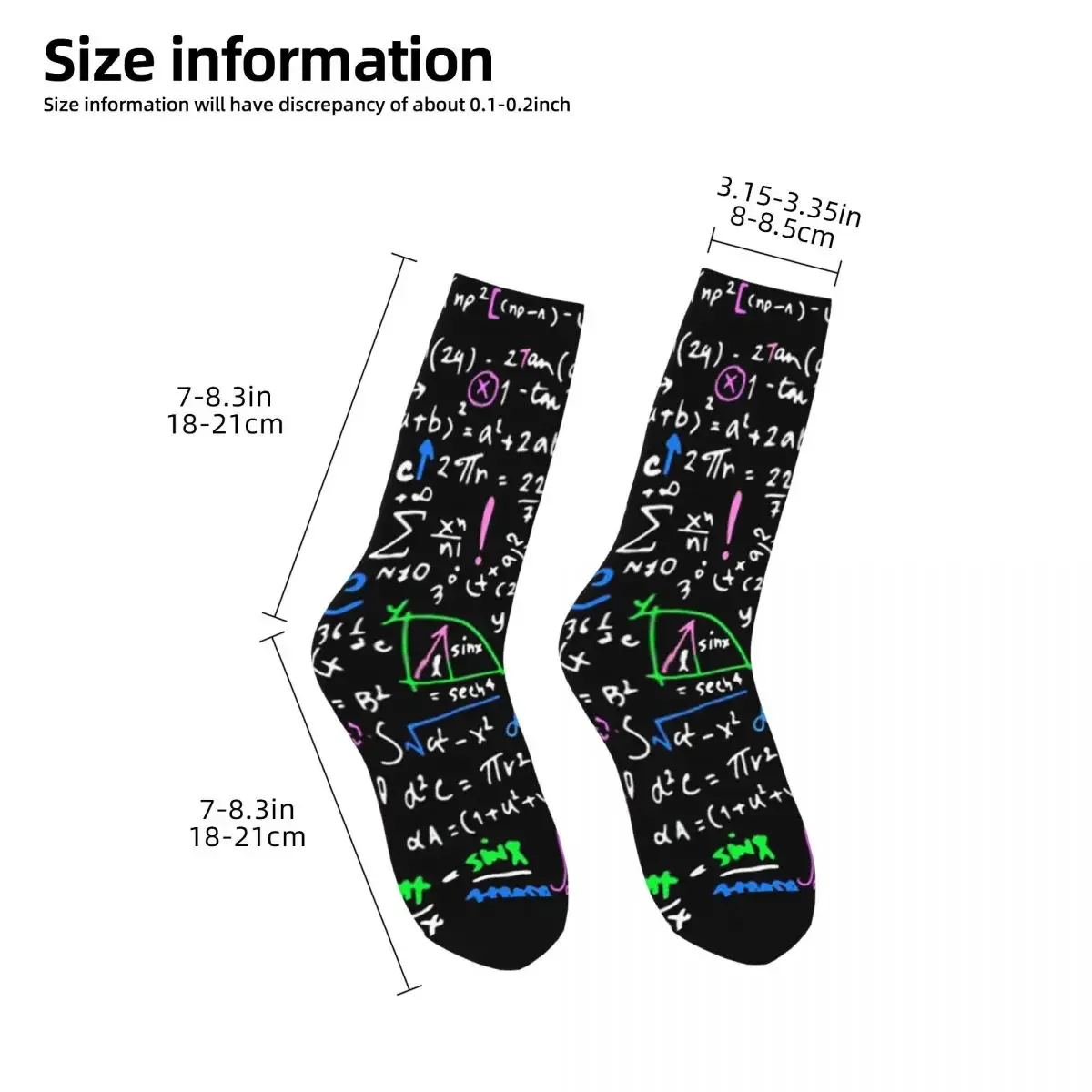 GEOMETRY EQUATIONS Socks Harajuku High Quality Stockings All Season Long Socks Accessories for Unisex Birthday Present