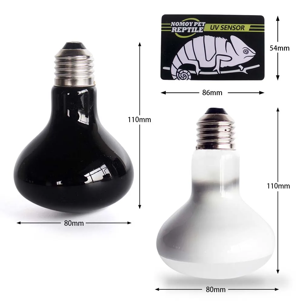 220-240V Reptile Night Sun Lamp UVA UVB Light 25/50/75/100W Self-Ballasted Vapor Basking Spot Pet Heat Bulb for Amphibian Warmer