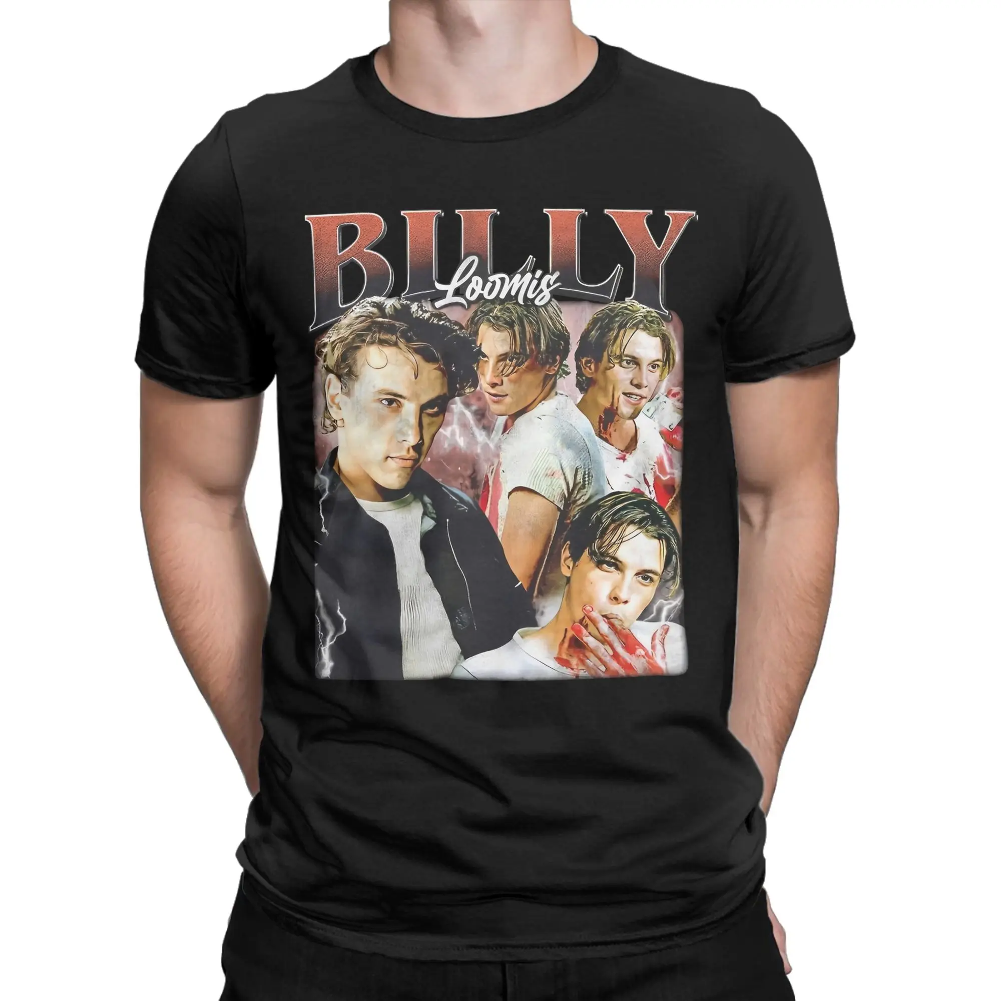 Horror Movie Scream Billy Loomis T Shirt for Men 100% Cotton Vintage T-Shirts Round Collar  Tees Short Sleeve Clothes Gift