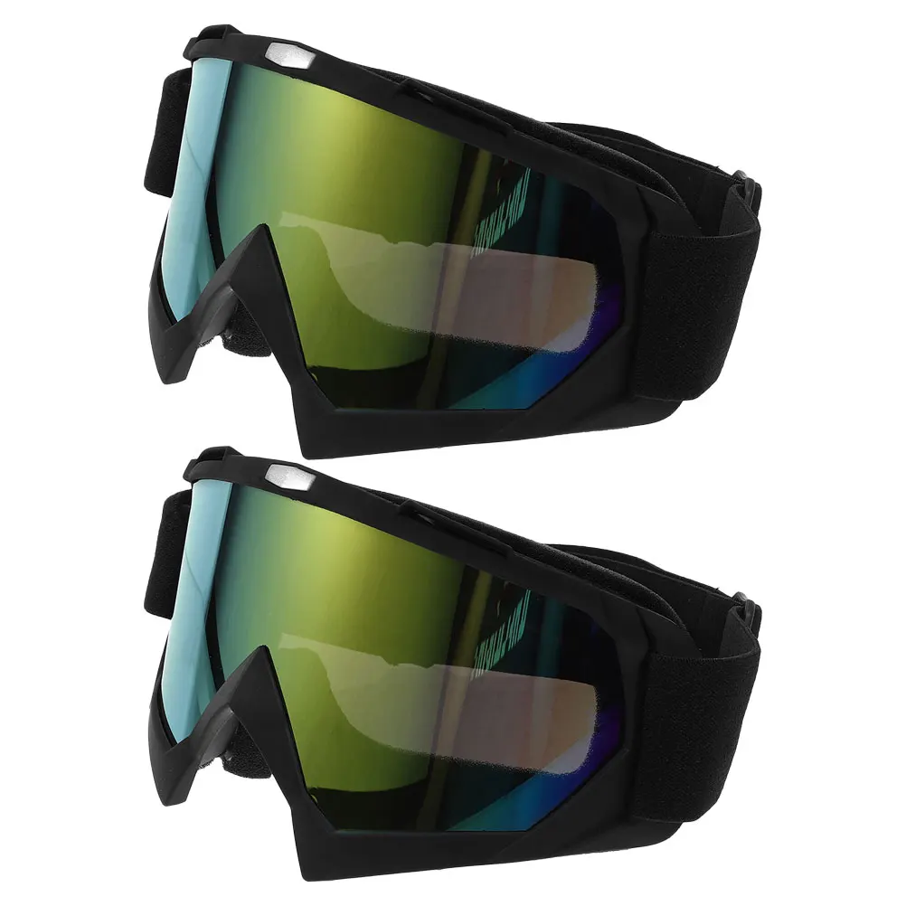 2 Pair Ski Goggles Dirt Bike Goggles Motorcycle Goggles ATV Goggles Riding Windproof Glasses Racing Goggles For Men Wome