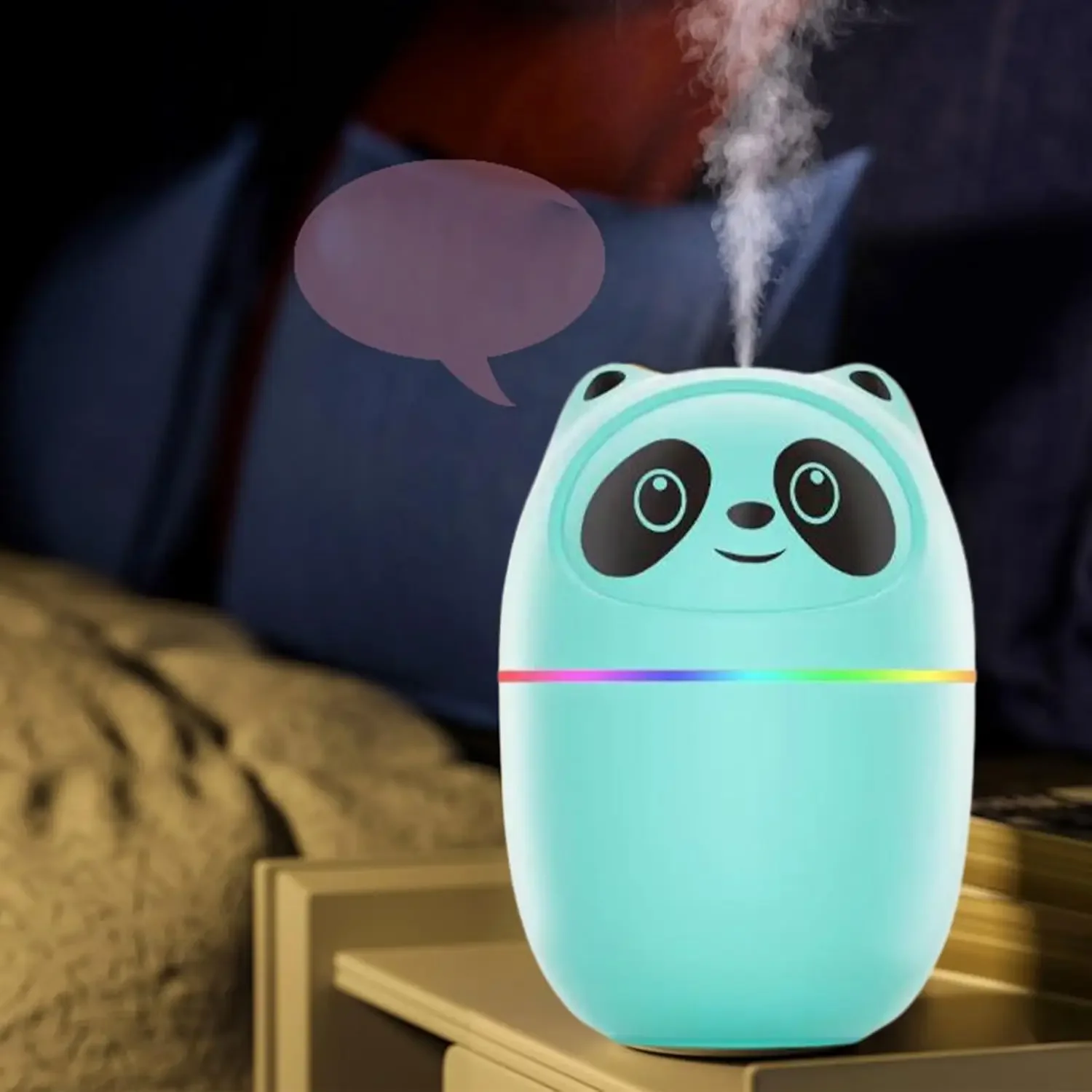 Humidifiers for Bedroom 250ml Easy To Fill Clean Quiet Ultrasonic Mini with 2 Mist Modes and Color Nightlight Auto Shut-Off