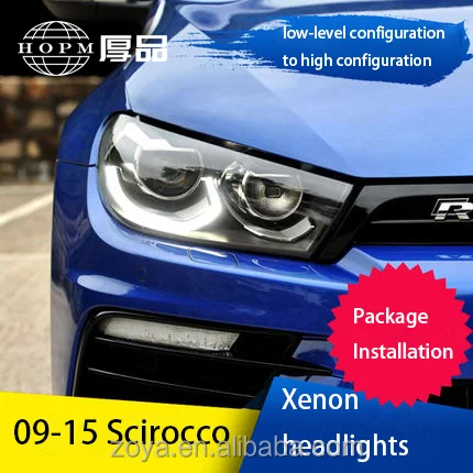 Headlight assembly low-level configuration to high configuration Xenon tuning headlights retrofit for 09-15 Scirocco