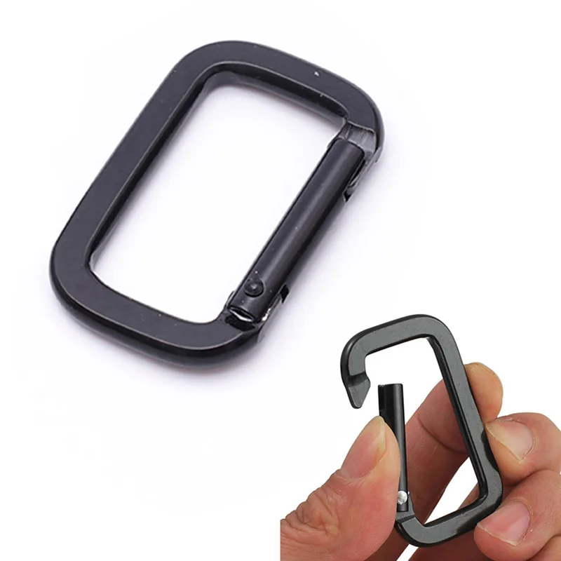 Multi-Function Safety Buckle Camping Carabiner Black Square Fast Hang Backpack Pendant Mini Buckle Outdoor Tool