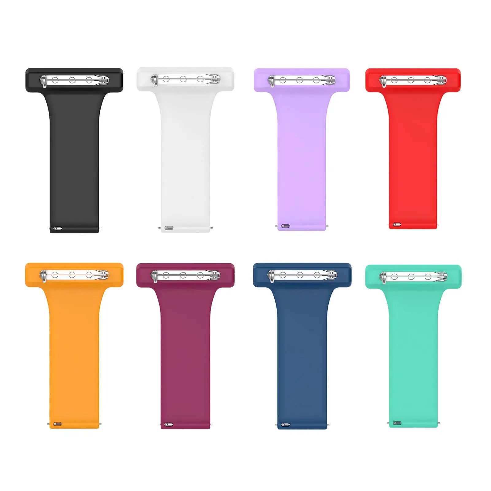 Silicone Fob Clip on Watch Strap 20mm Pin Design Replacement Band for Nurses Doctors Paramedics Healthcare Gift