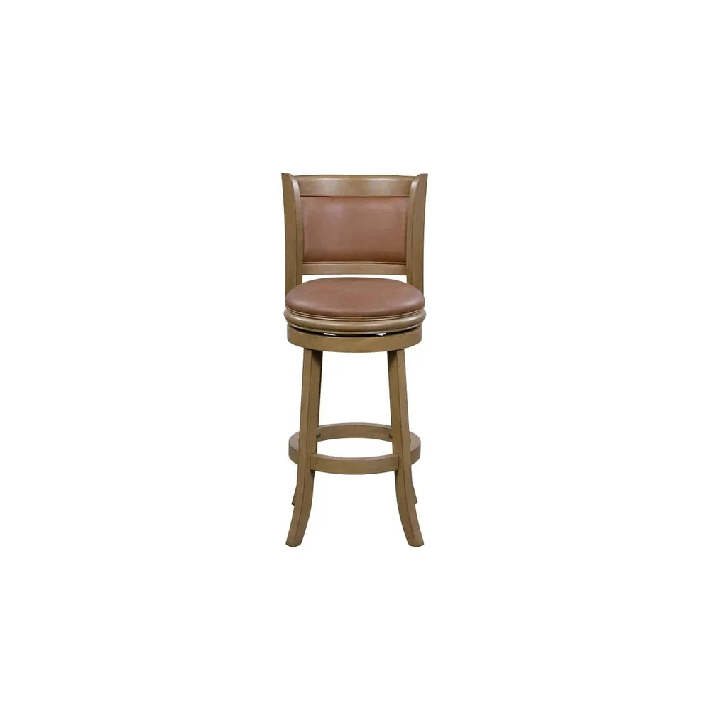 Augusta 26 Swivel Counter Stool Faux Leather and Rubberwood Kitchen Bar Stool with Footrest Contoured Back Dining Room
