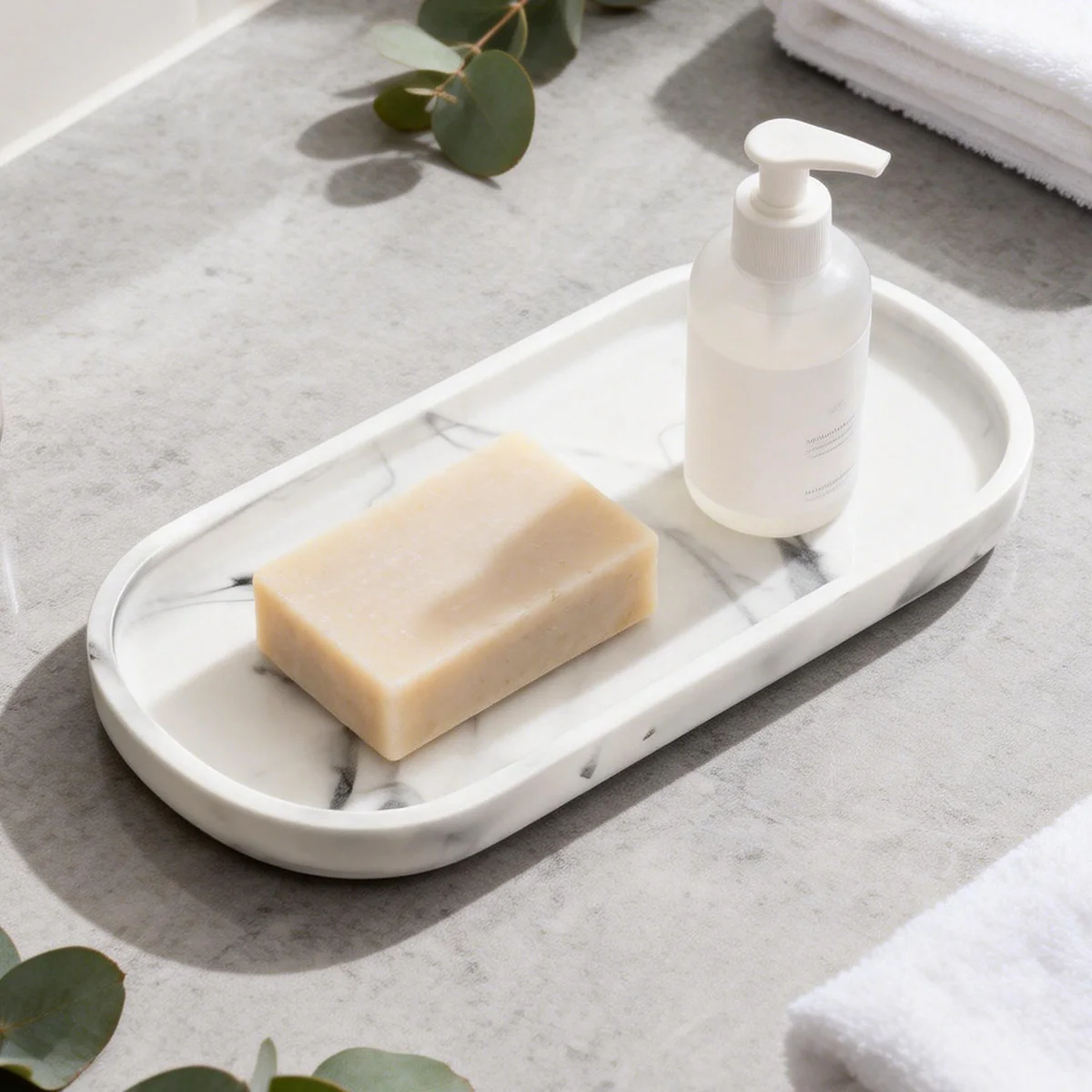 Bandeja para Baño, Bandeja Ovalada para Dispensador de Jabón, Bandejas de Cocina de 10 Pulgadas, Bandeja de Silicona para Baño, Bandeja para Tanque de Inodoro