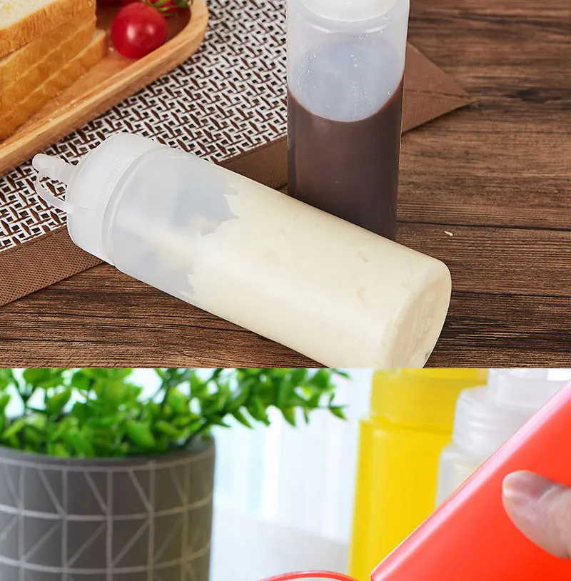 Quetschflasche, Kunststoff-Quetschflasche, Ketchup, Salatsauce, Senf, Saucen, Olivenöl, Kunststoff, spitze Gewürzflasche, Küche – Detail 5