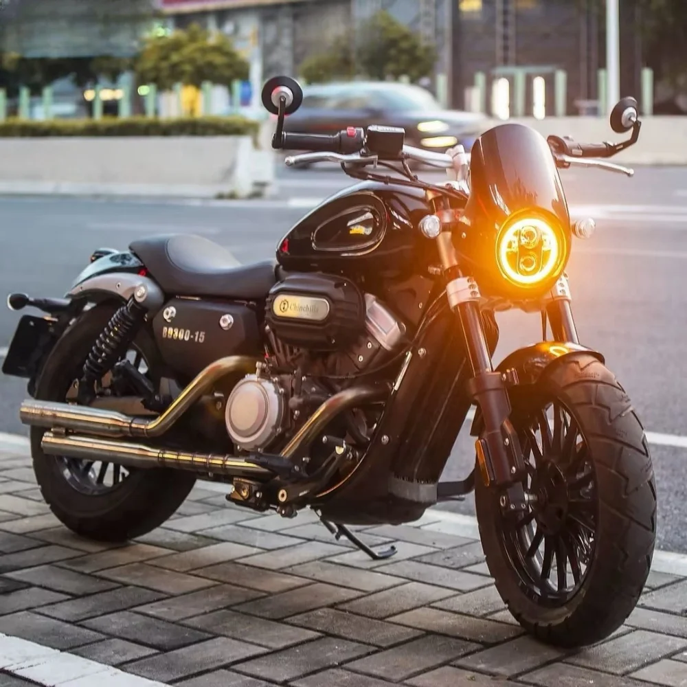 Motorcycle Angel Eye Headlight Fairing Fit Benda Chinchilla 300 BD300,  Head Lamp Wind Deflector Meter Forward Bracket Kit