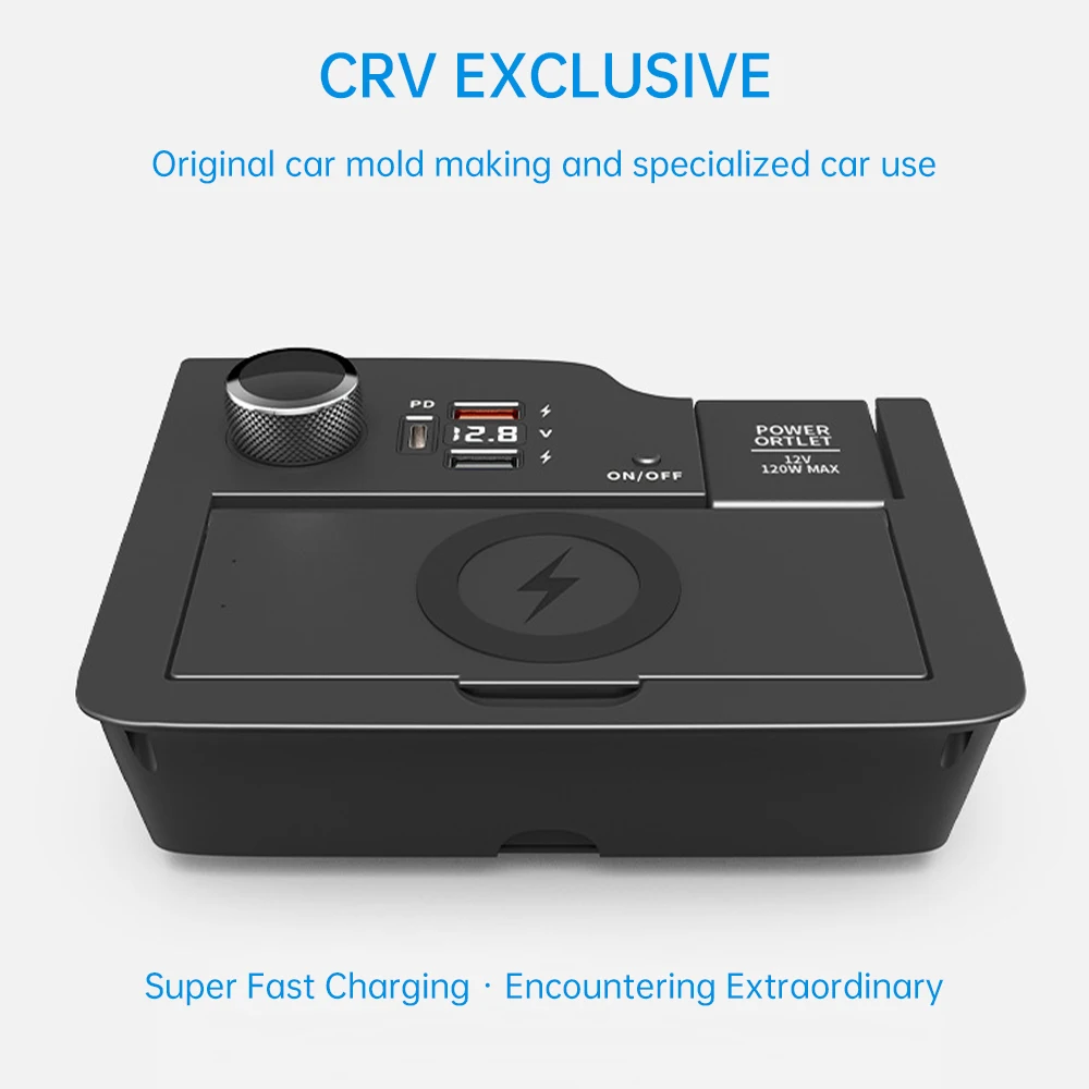 For Honda CRV car wireless charger cigarette lighter retrofit USB converter super fast charge head cars accessories tools