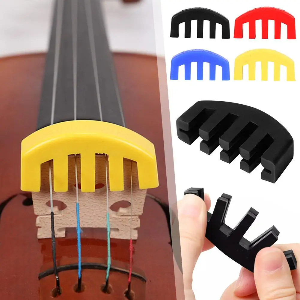 Professional Violin Mute Rubber Violin Mute Practice Silencer For 4/4 3/4 1/2 Violin For Open Flute Beginners D7O7