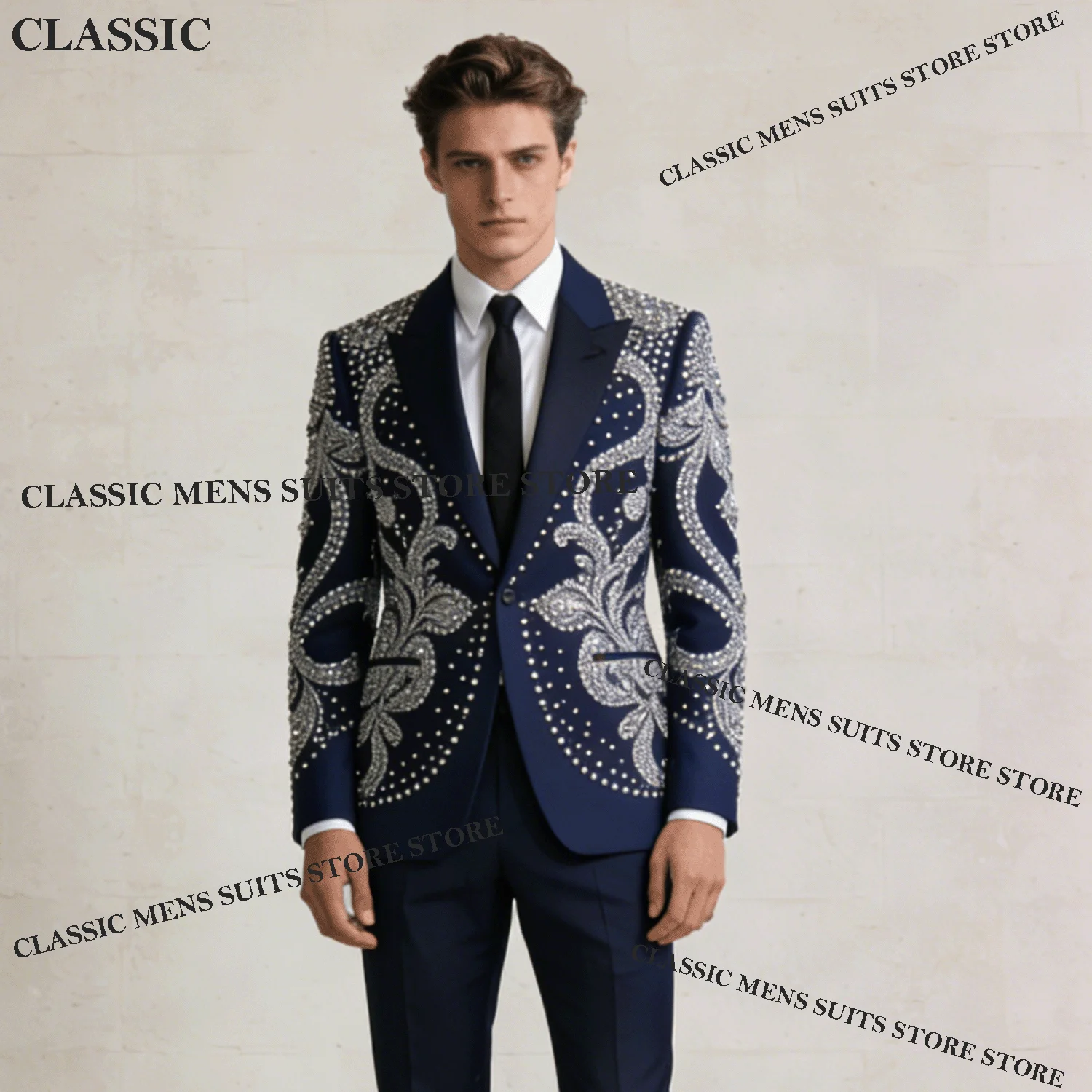 

Блестящие мужские костюмы с кристаллами и стразами по индивидуальному заказу, комплекты из 2 предметов, мужские пиджаки для жениха, свадебные смокинги, формальные, облегающие, Ropa hombre