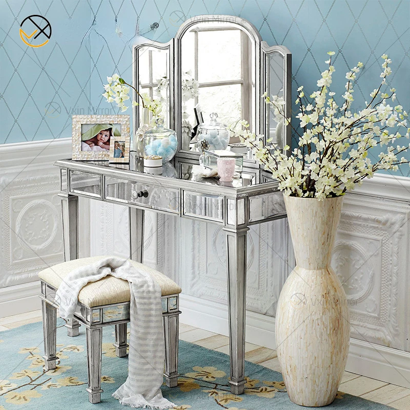 Venice dressing table and chair combination mirror dressing table mirror glass furniture console table bedroom ins wind table