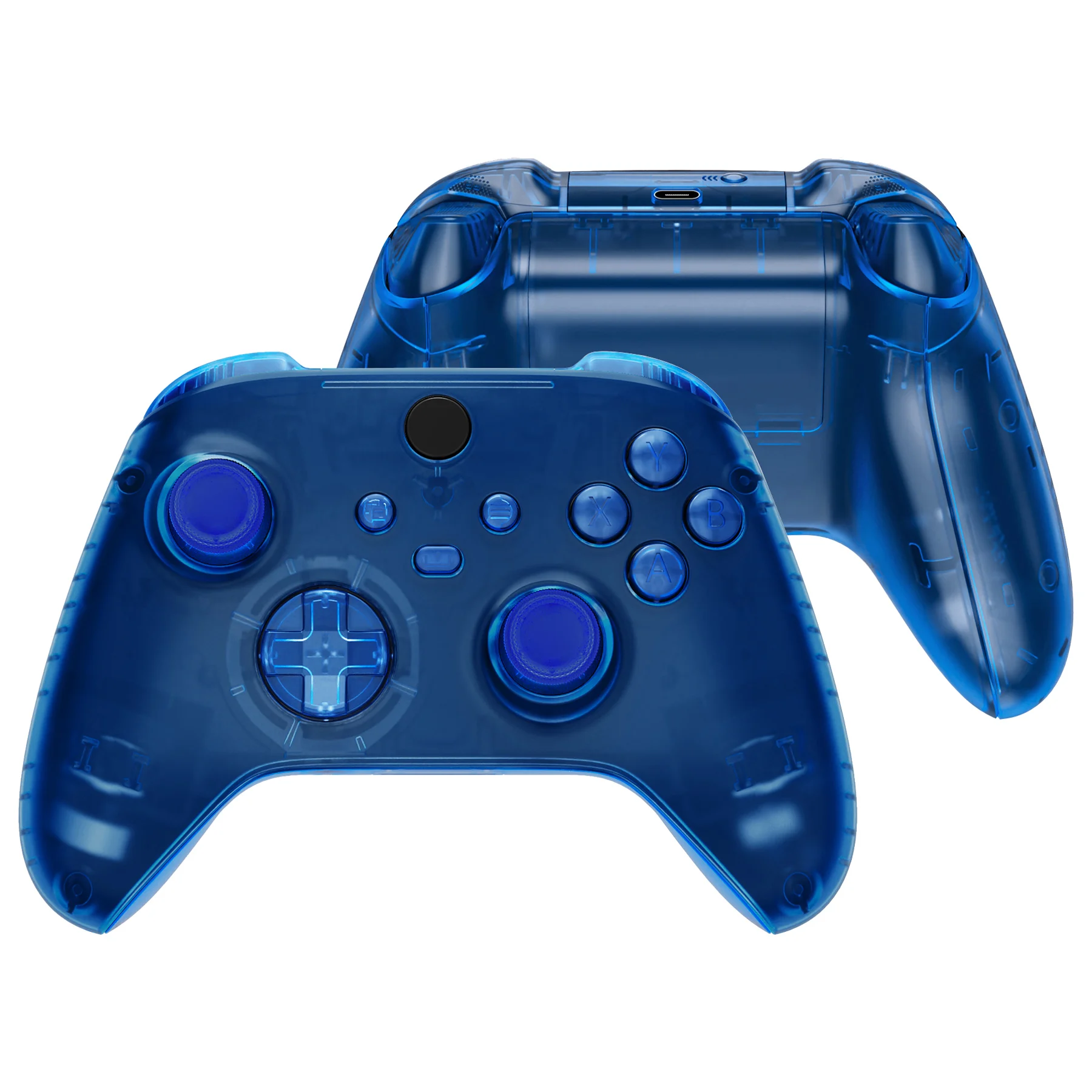 

eXtremeRate Full Set Replacement Housing Shell W/Buttons for Xbox Core Wireless Controller (Xbox Series X & S) Transparent Blue