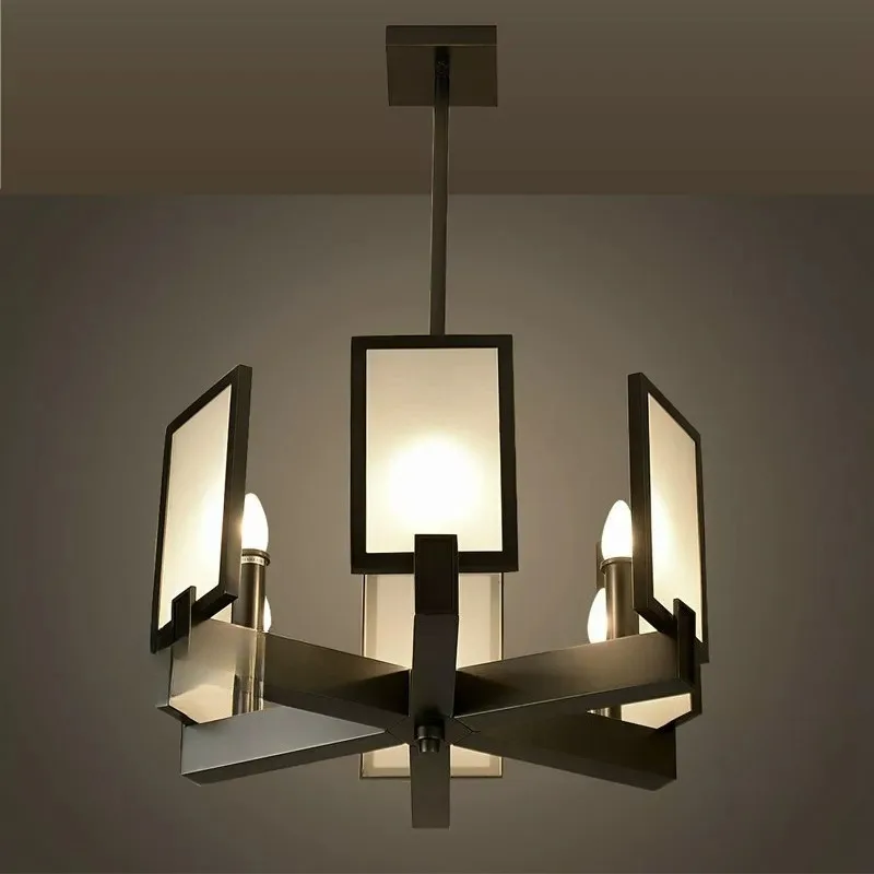 Modern new  classical custom wrought iron engineering chandelier, hotel clubhouse villa restaurant private room hall light