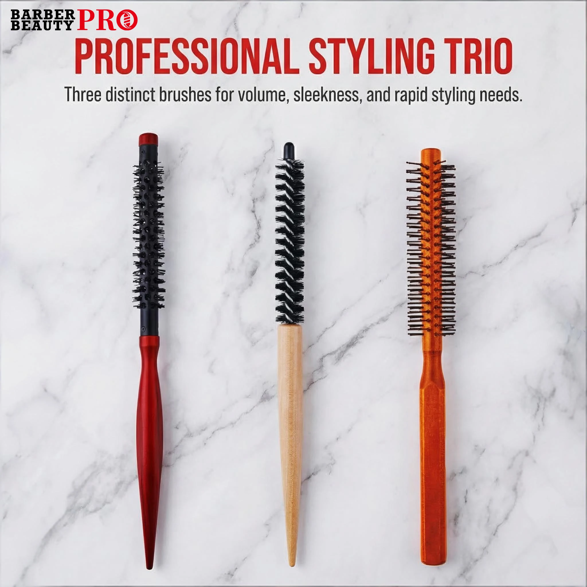 2/3Pcs Professional Small Round Hair Brush Set 8mm 11mm 16mm Hair Styling Brush Salon Curling Brush For Hairdrerssing Tool