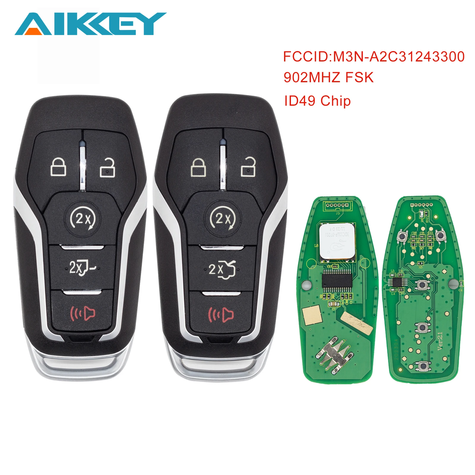 

M3N-A2C31243300 902MHz ID49 Car Remote Control Key For Ford Fusion Explorer Edge Mustang 2013-2017 Chip FSK Car Accessories