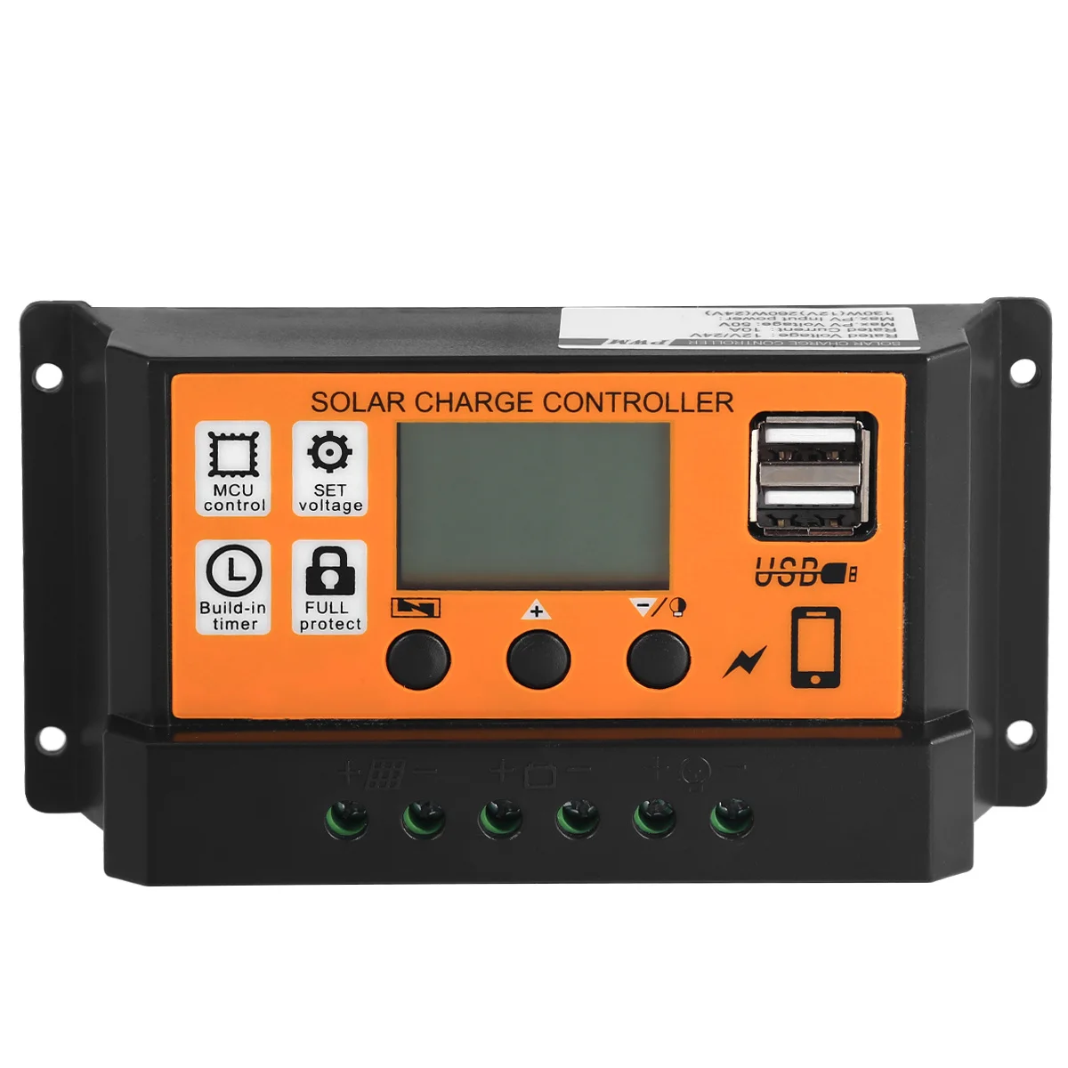 

12V24V 10A Solar Charge Controller LCD Display Light Timing Panel Regulator Overcurrent Short Circuit Reverse Protection