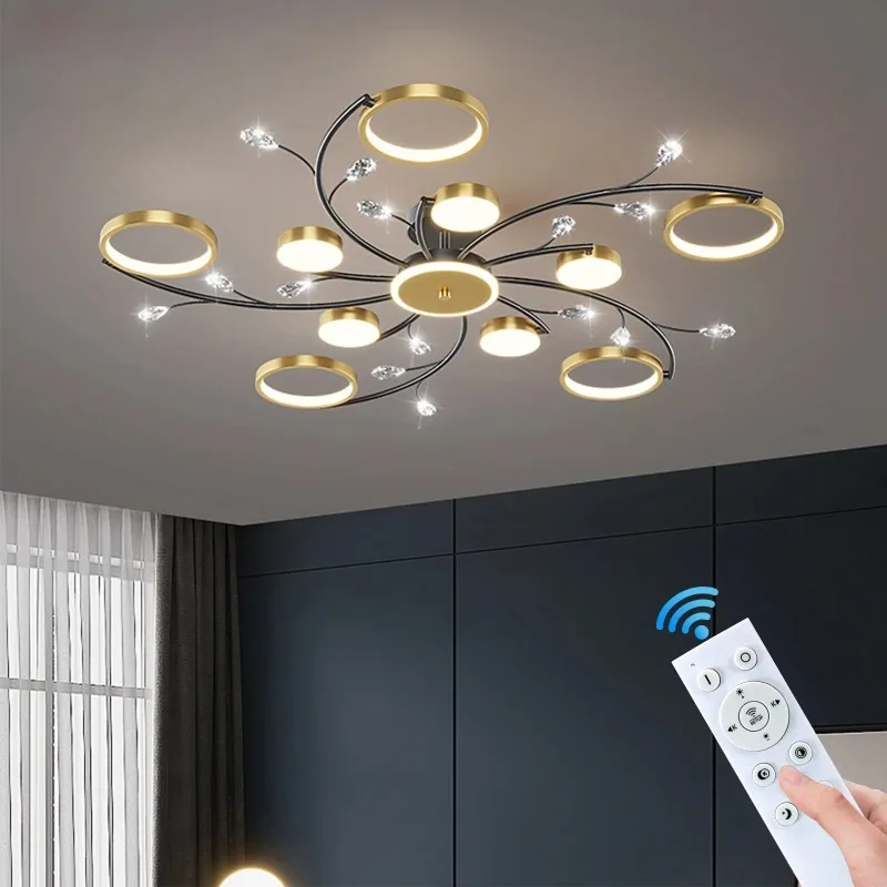 Lustre de plafond en cristal LED nordique moderne plafonnier créatif pour chambre salon salle à manger salle d'étude lustre de luxe