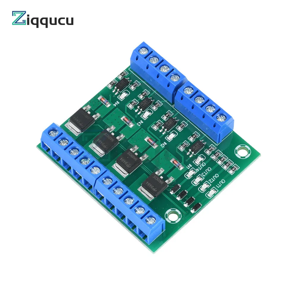 DC 3.7V~27V Optocoupler Isolated Driver Module 4 Channel MOS Tube FET Pulse Trigger Switch Controller Board for Motor LED Light