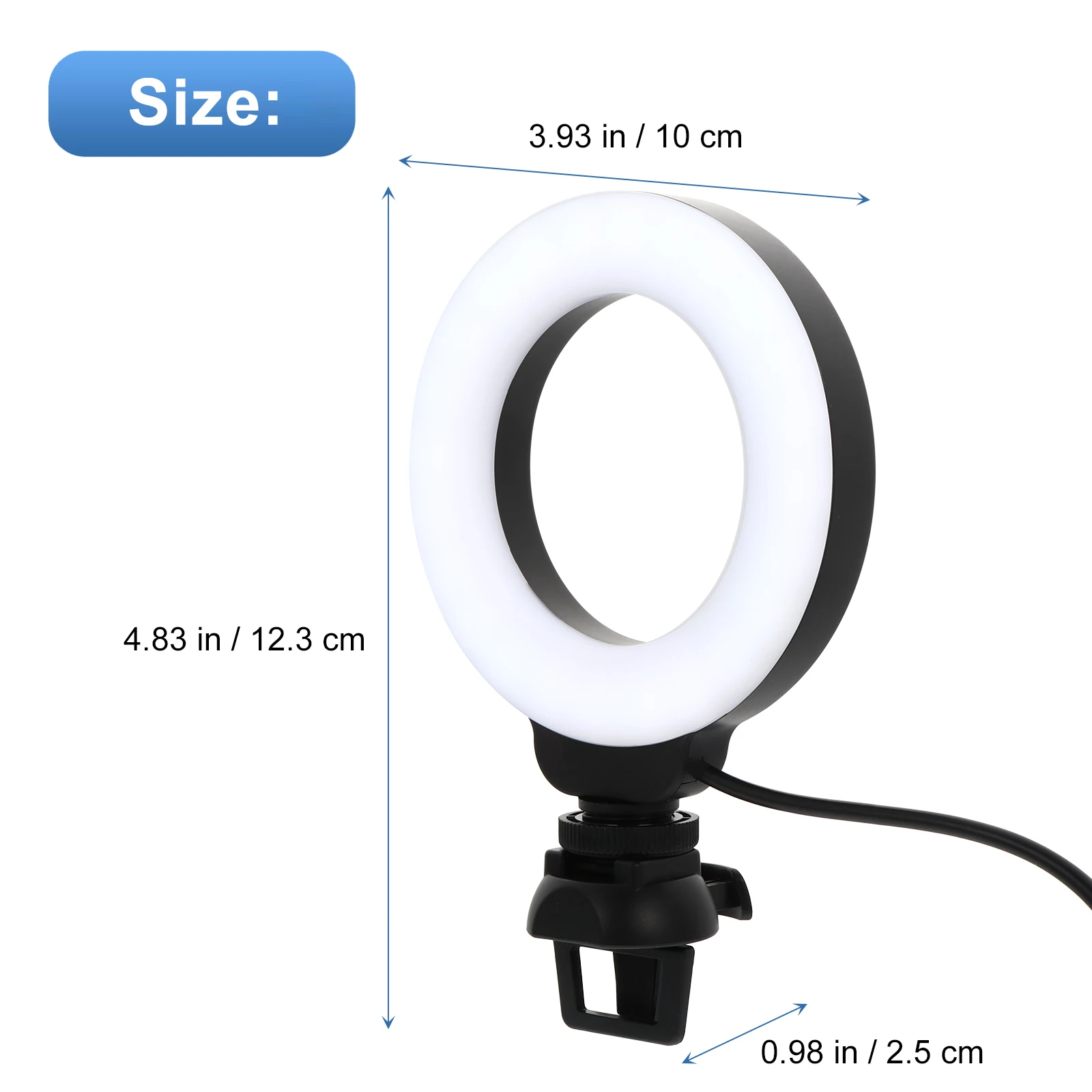 

4 Inch Led Video Light For Conference Remote Working Live Streaming Ring Fill Light For Laptop Webcam Broadcasting Interview