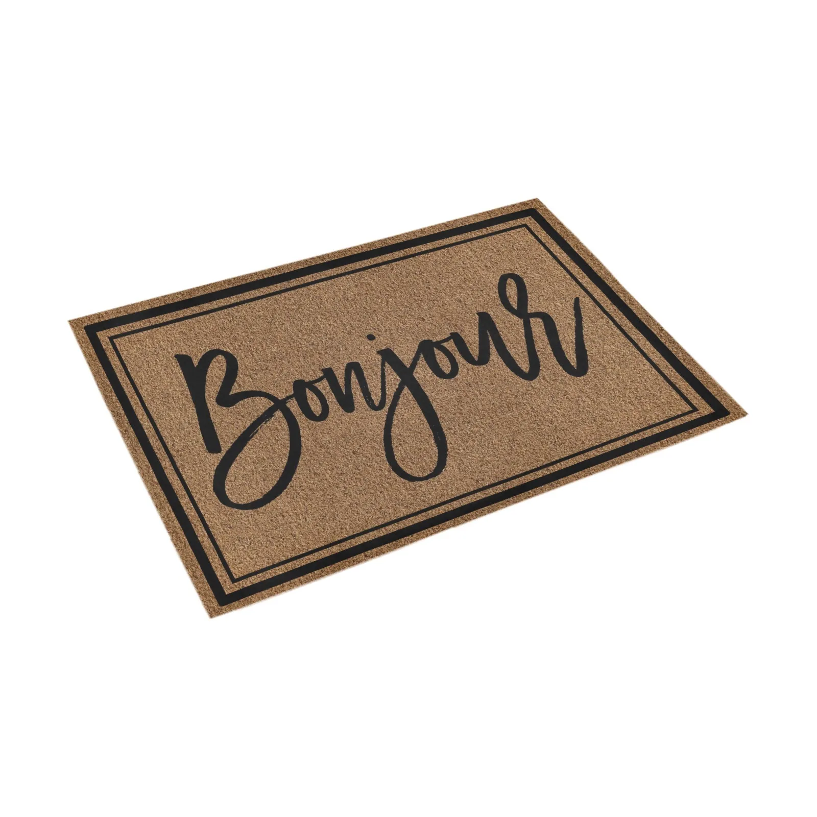 Bonjour Door Mat Welcome Doormat Rubber Non-Slip Entrance Rug Floor Door Mats Funny Home Decor Indoor Mats 18 x 30 Inches