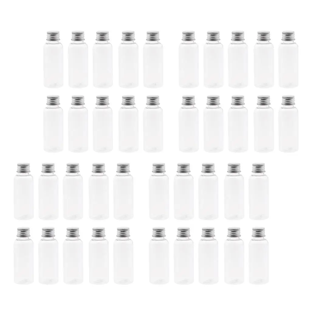 50ml Liquid Sampling Bottle PET Plastic Cylinder Cosmetic Container Refillable Vials for Wedding Favors and Travel