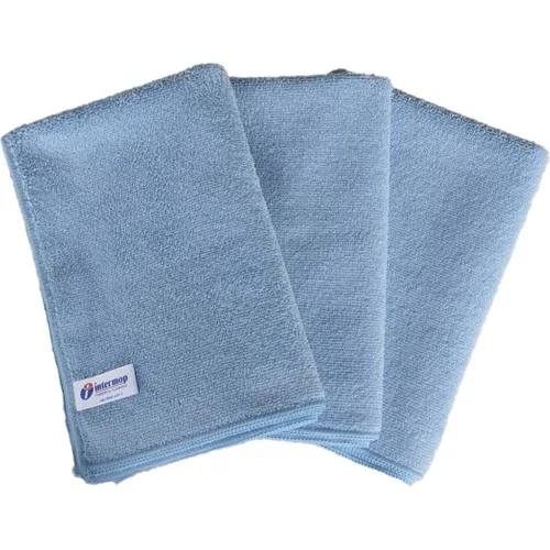 Intermop Microfiber Drying Cloth Thick Textured 3 Pcs Blue 50 X70 cm