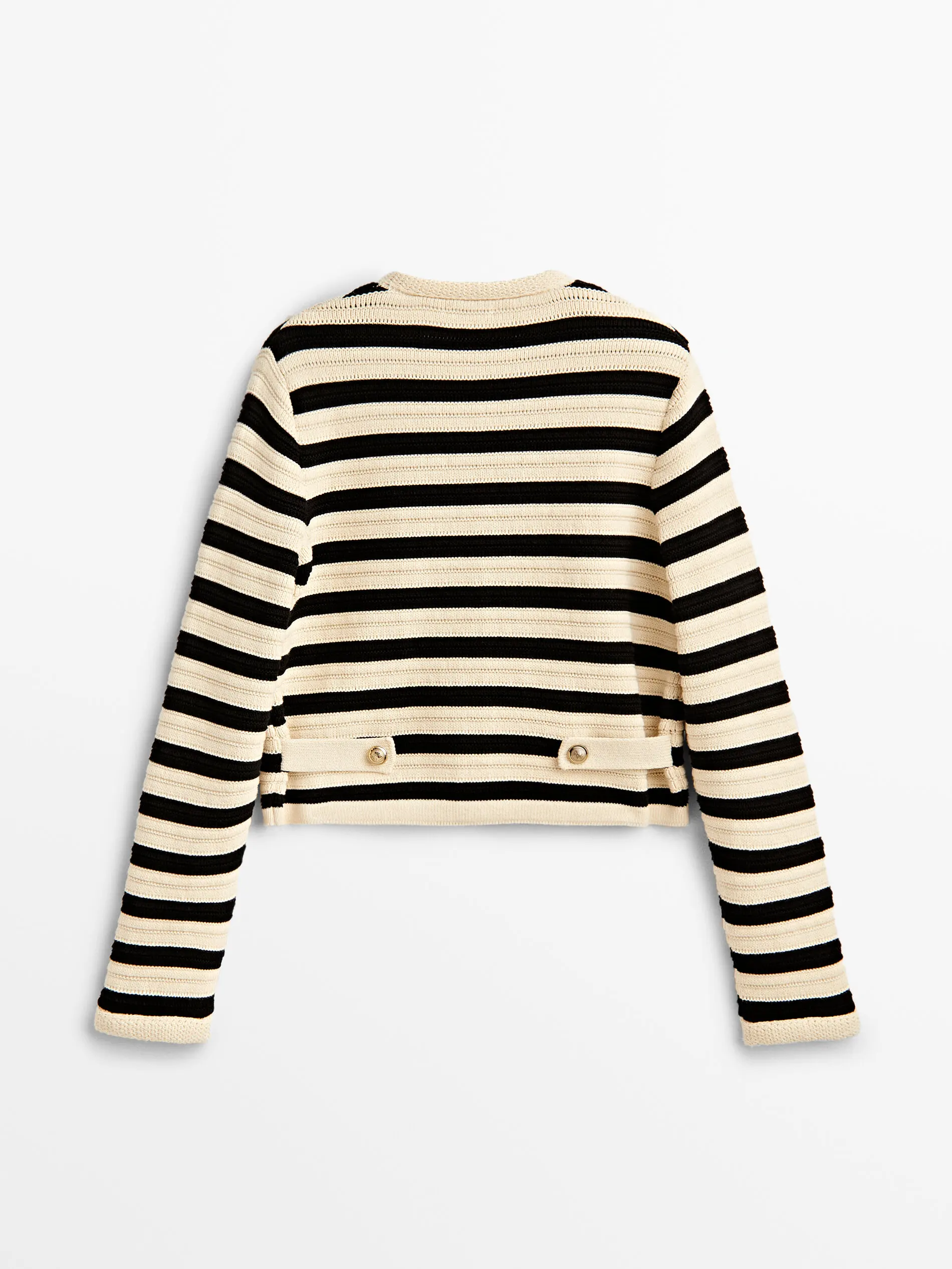 Ethereal MD 2024 women\'s spring new style of Classic casual little fragrance with slim striped knit short coat