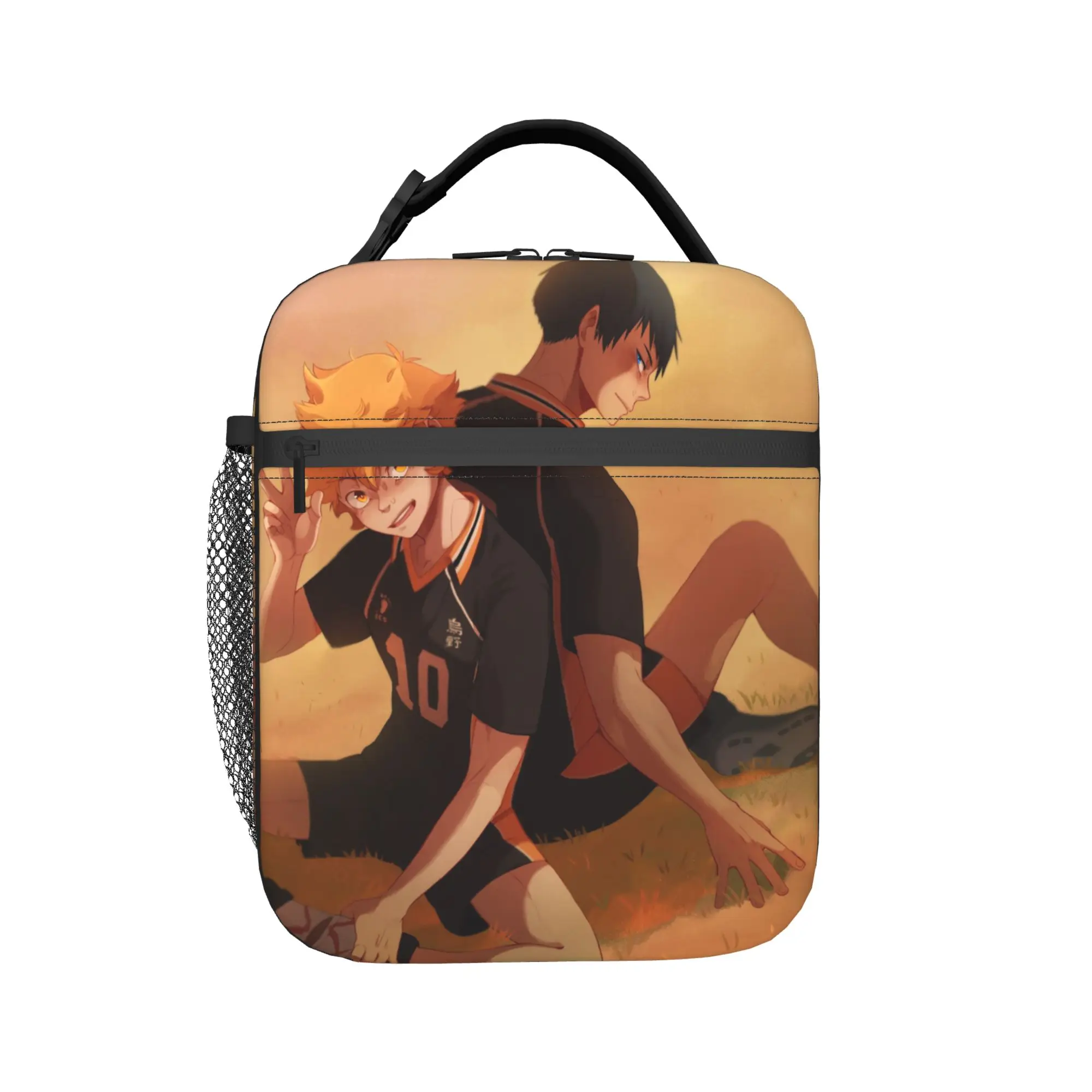 Takemichi Hinata Insulated Lunch Bag Thermal Bag Reusable,Lunch Container Haikyuu Anime High Capacity Tote Lunch Box Food Bag
