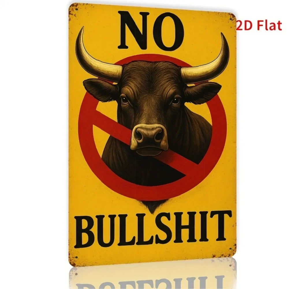 2D Flat, 1pc 8x12 Inch Art Deco Metal Tin Sign - Vintage 
