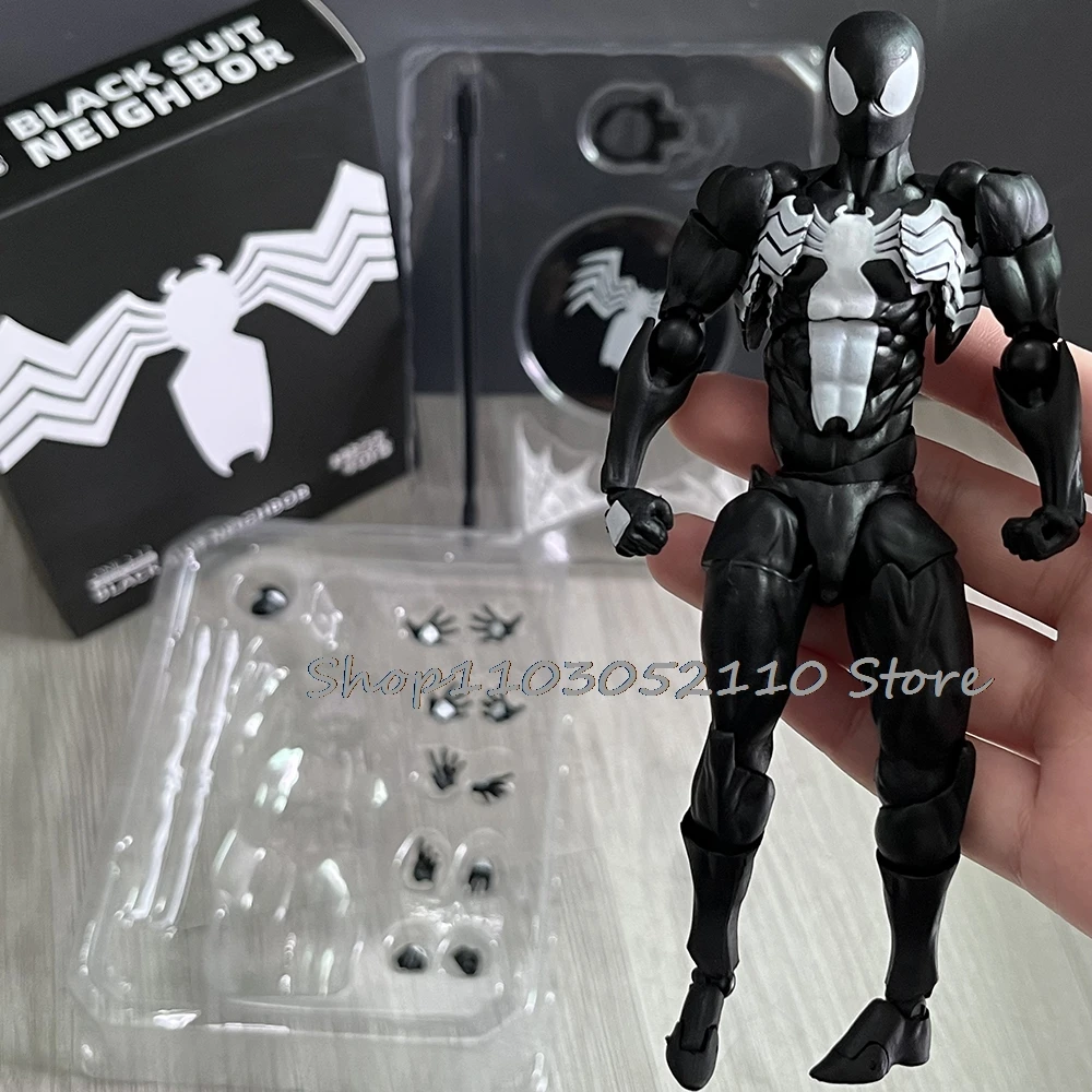 

Anime MessToys Spiderman Figure Black Red Spider Man Peter Action Figure Statue Model Toy Doll Gifts