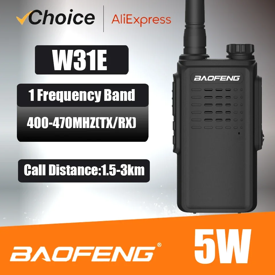 Baofeng Official Store W31E IP55 5 Watt UHF Cheapest Sport Waterproof Walkie talkie