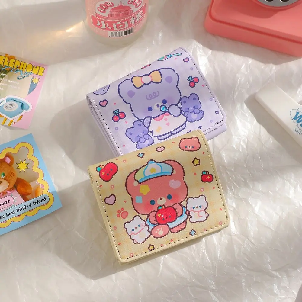 Cute Cartoon ID Card Organiser Bear Anti-theft Coin Purse Wallet Gift