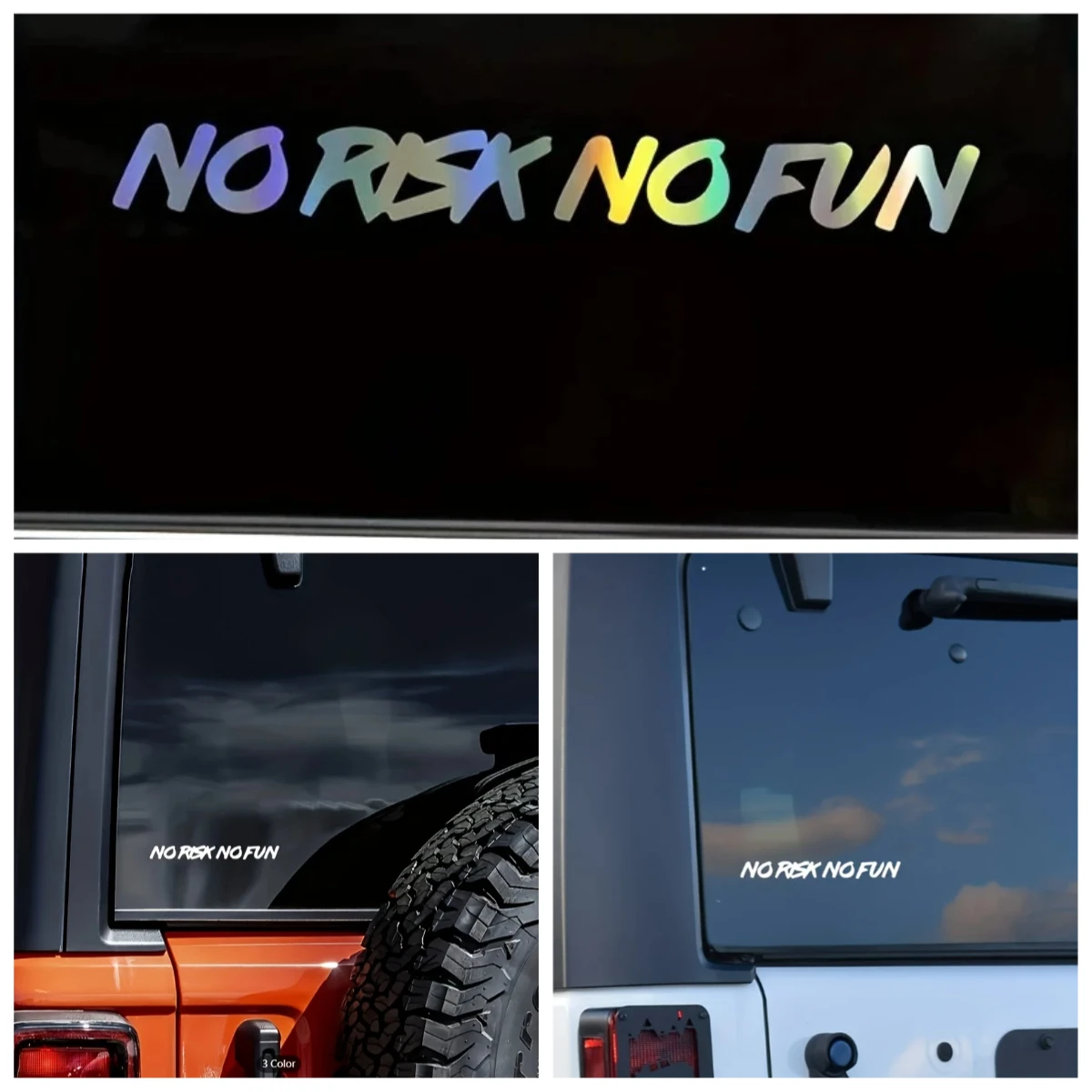 

Decorative No Risk No Fun Car Sticker Decal Black And White Vinyl Graphic