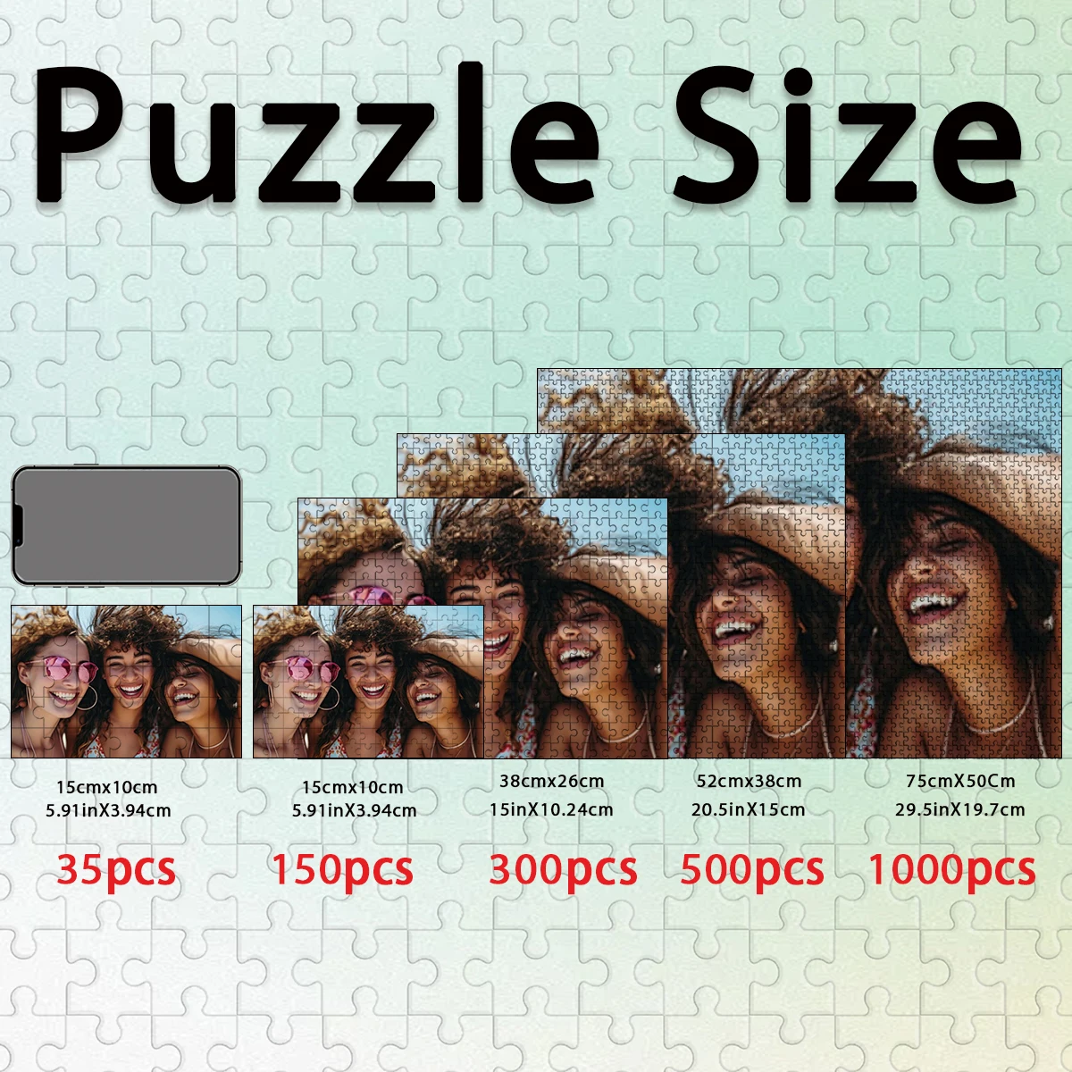 

1pc Custom Photo Single Portrait Wooden Jigsaw Puzzle,Ideal Anniversary,Wedding,Birthday,Valentine Gift For Family Friends