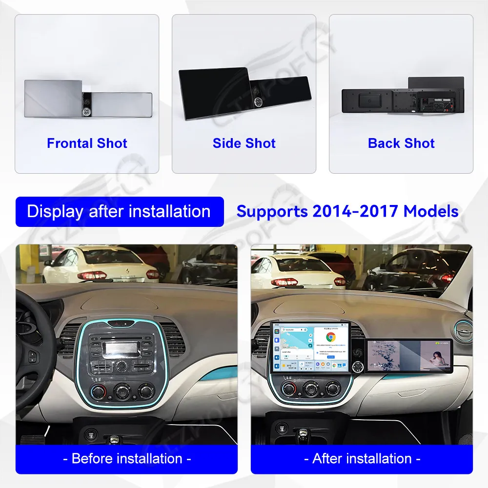 Lizpofly 13.1inch+12.3 inch Android Car Radio For Renault Captur 2014-2017 CarPlay GPS Navigation Multimedia Video Player Stereo