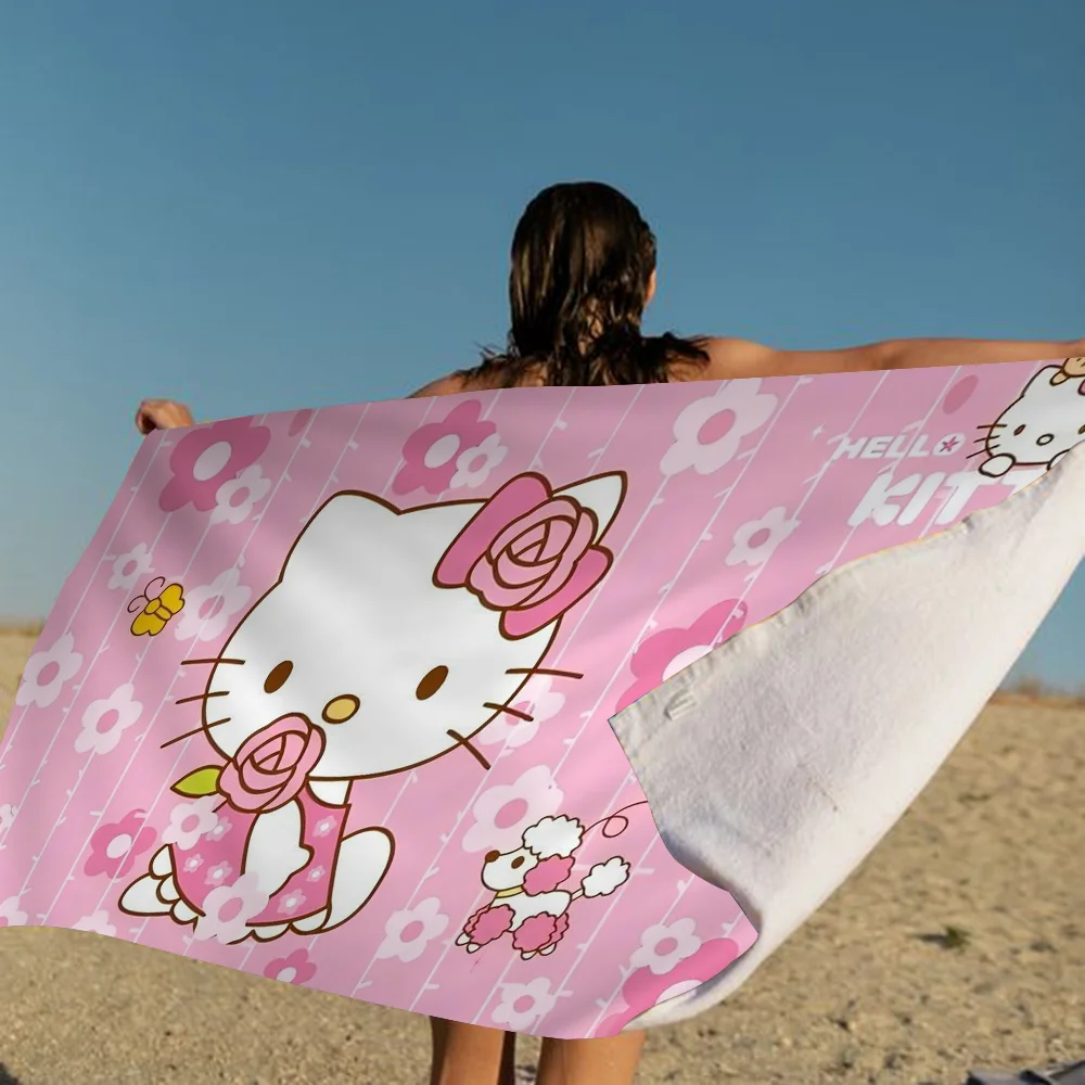 

Hello K-Kitty Microfiber Beach Towel Absorbent Quick Dry Soft Yoga Swimming Resort Mountain Climbing Towel