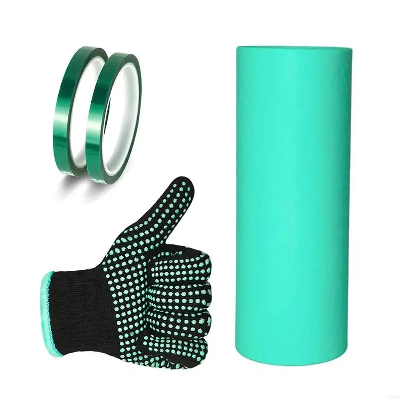 F68D Sublimation Blanks Tumbler Silicone Bands for Straight Cups +Transfer Tape with Heat Resistant Gloves