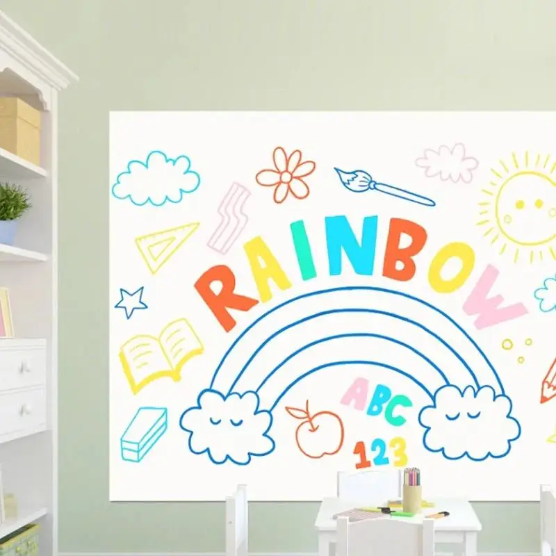 Latest New Electrostatic Whiteboard Sticker Reusable PP Teaching Graffiti Drawing Board Removable Household Erasable Whiteboard