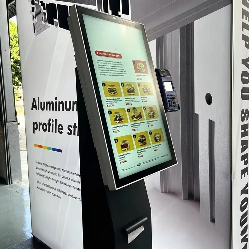 Outdoor LCD Self-Service Order Kiosk High Brightness Touch Screen Machine for Street Food & Cafe