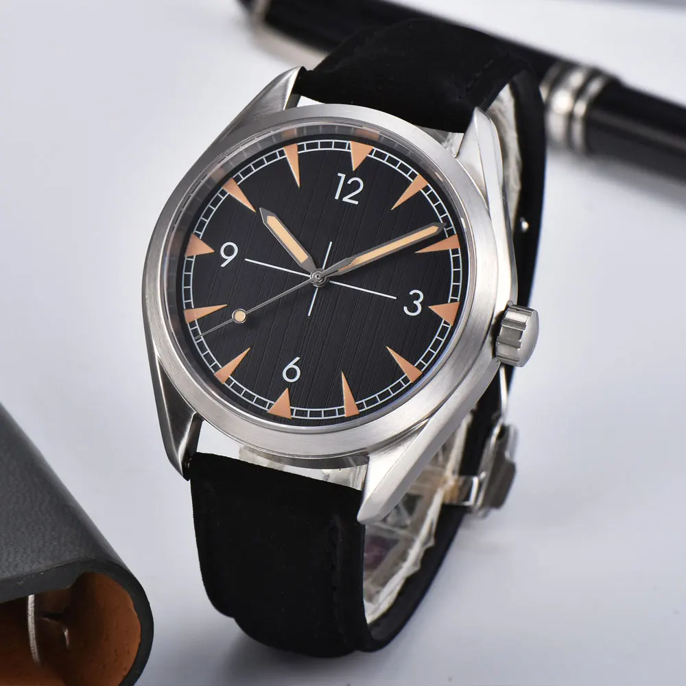 Orologio meccanico automatico con logo personalizzato da 41 mm NH35 Miyota Orologio automatico dal design sportivo con cassa spazzolata Orologio in vetro zaffiro